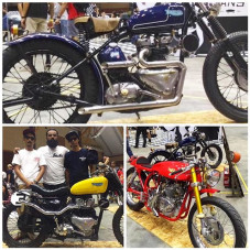 A couple of cool #preunit #triumph "TryHarder" bikes with reverse heads that were built by @rottenmotocycles from Penang, Malaysia that were on display at the @artofspeedmy Kustom Kulture show last weekend. Photos by Asep. pretty neat concept, peep this